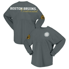 NHL Gray Boston Bruins Fanatics Women's 100th Anniversary Spirit Jersey T-Shirt