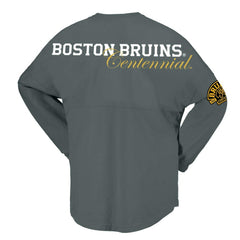 NHL Gray Boston Bruins Fanatics Women's 100th Anniversary Spirit Jersey T-Shirt