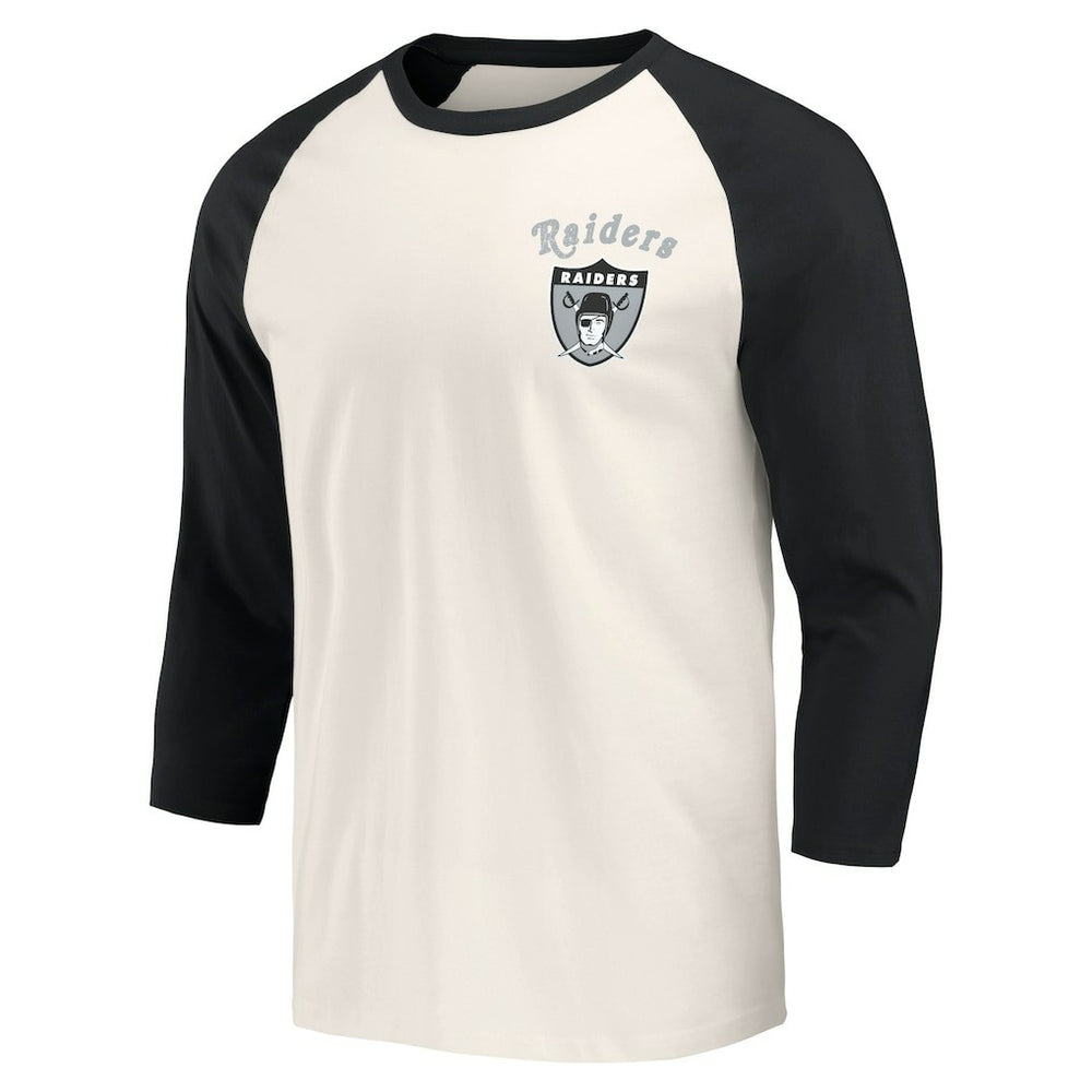 Darius Rucker Collection Raglan 3/4 Sleeve T-Shirt - Las Vegas Raiders