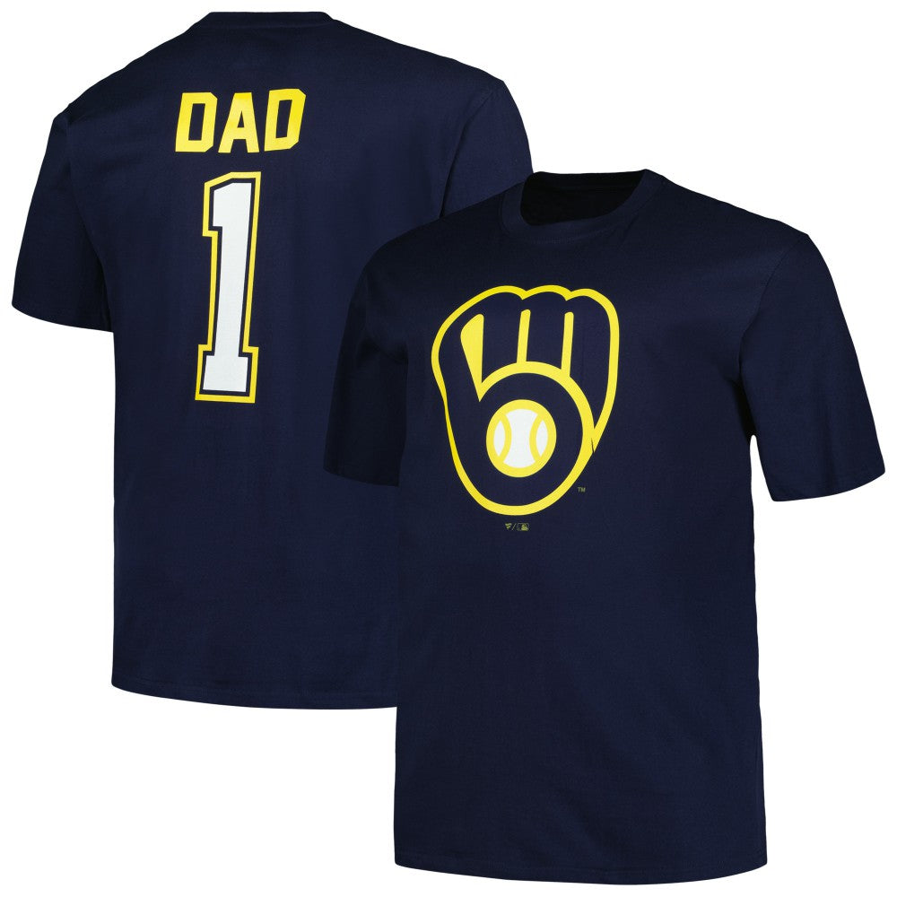MLB Milwaukee Brewers Profile Big & Tall #1 Dad T-Shirt