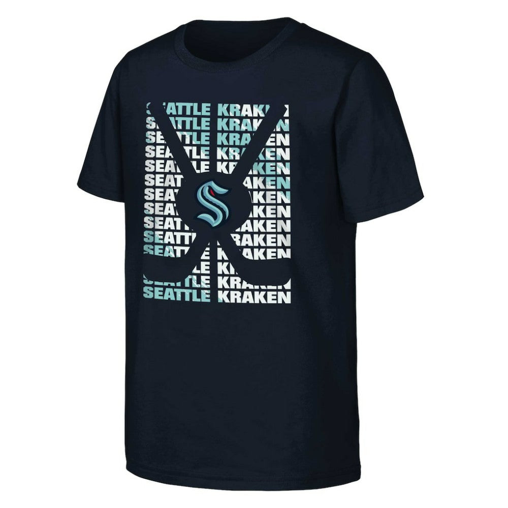 NHL Deep Sea Blue Seattle Kraken Youth Box T-Shirt