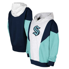 NHL Ash/Deep Sea Blue Seattle Kraken Youth Champion League Fleece Pullover Hoodie