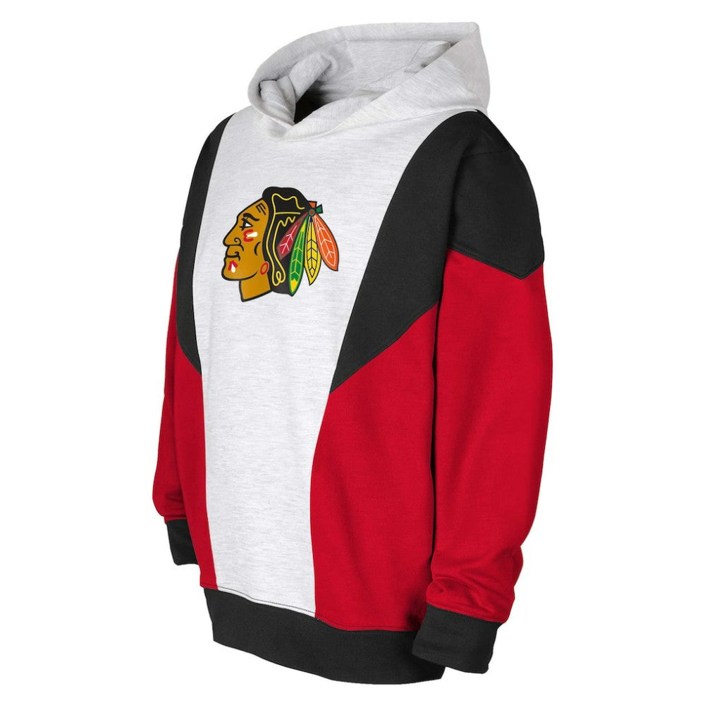 NHL Ash/Black Chicago Blackhawks Youth Champion League Fleece Pullover Hoodie