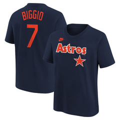 MLB Craig Biggio Houston Astros Nike Youth Cooperstown Collection Name & Number T-Shirt