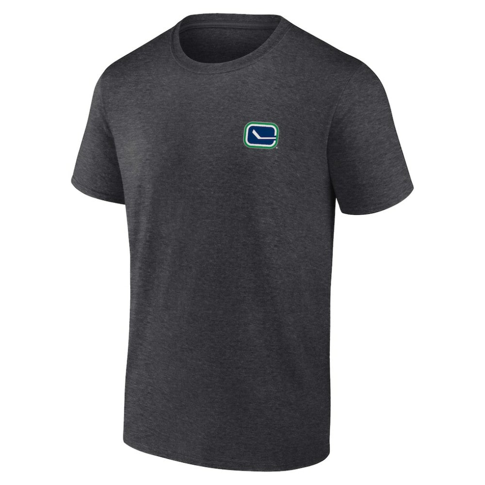 NHL Heather Charcoal Vancouver Canucks Fanatics Backbone T-Shirt