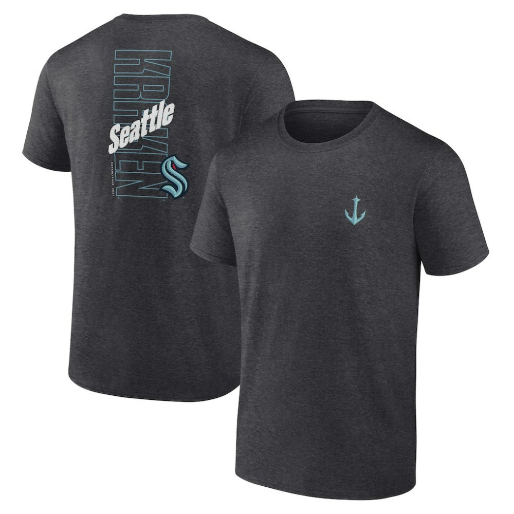 NHL Heather Charcoal Seattle Kraken Fanatics Backbone T-Shirt