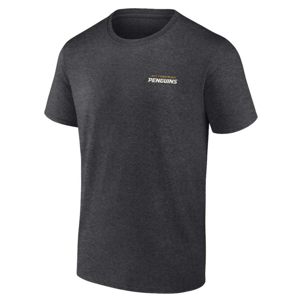 NHL Heather Charcoal Pittsburgh Penguins Fanatics Backbone T-Shirt