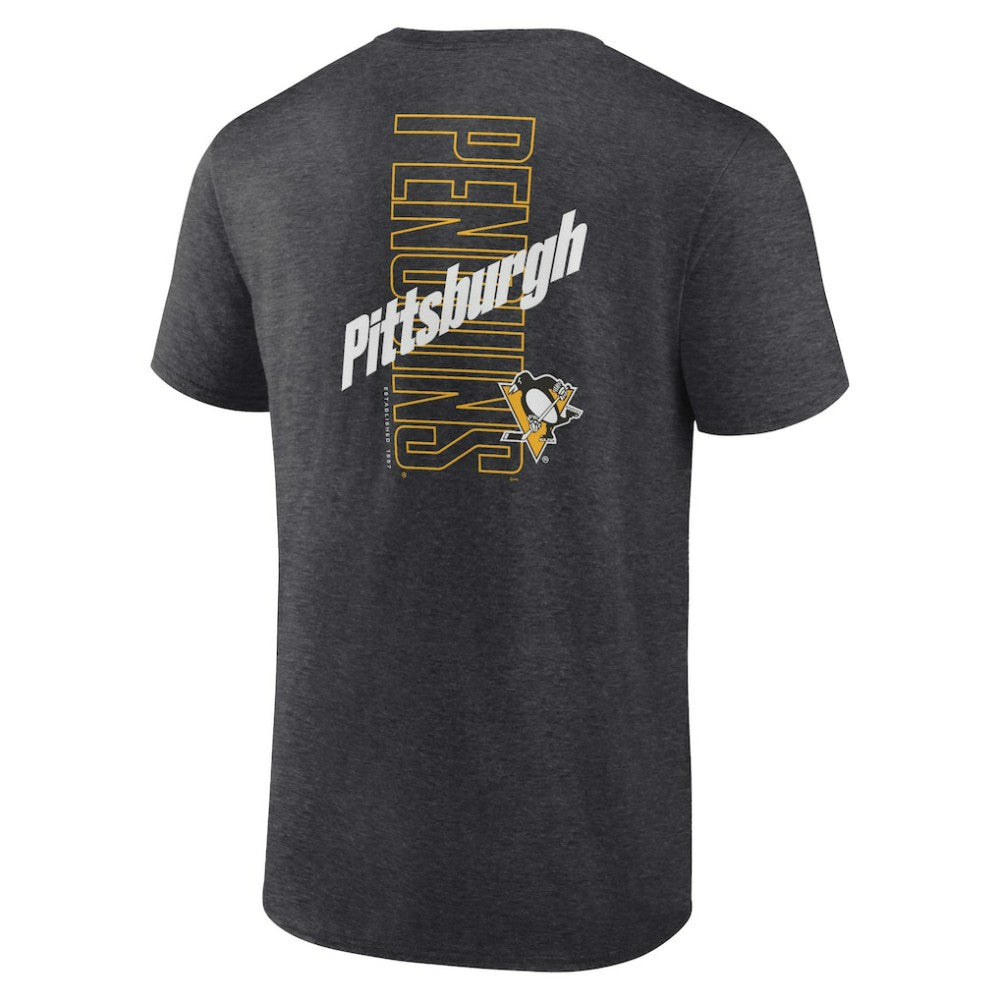 NHL Heather Charcoal Pittsburgh Penguins Fanatics Backbone T-Shirt