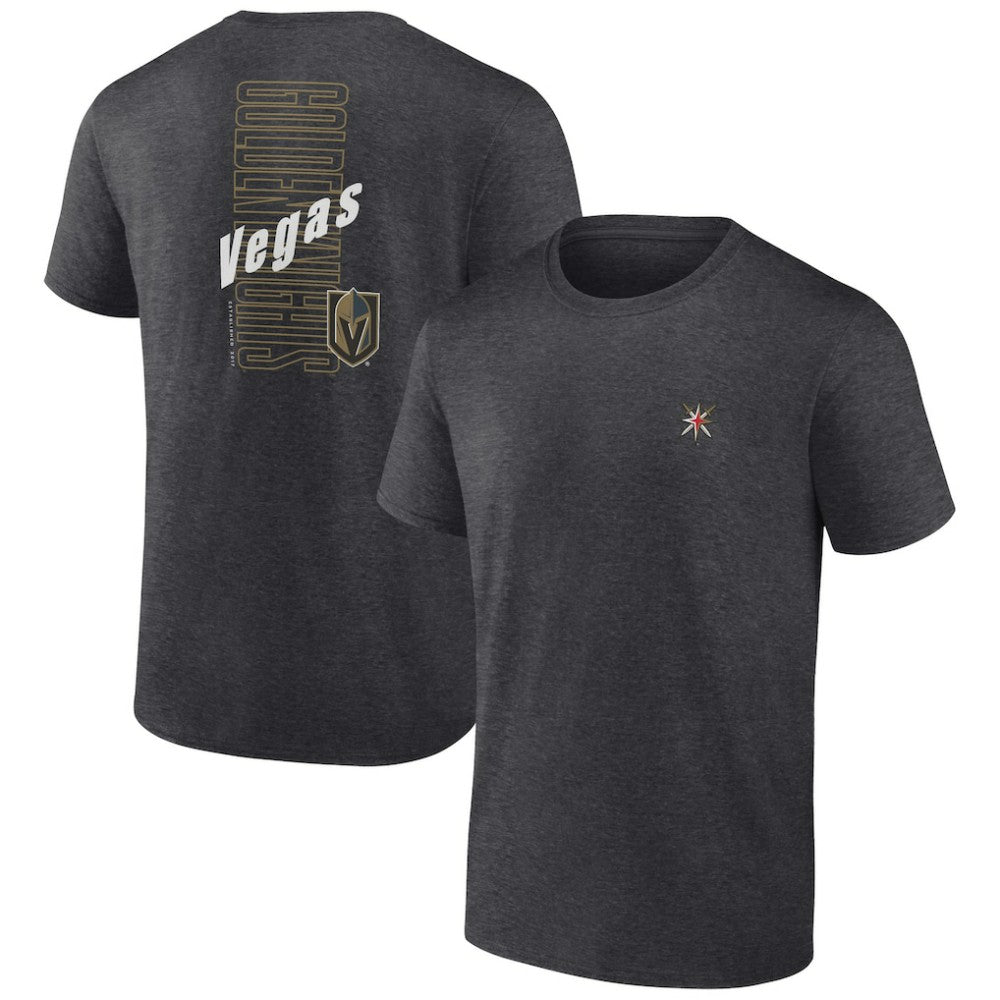 NHL Heather Charcoal Vegas Golden Knights Fanatics Backbone T-Shirt