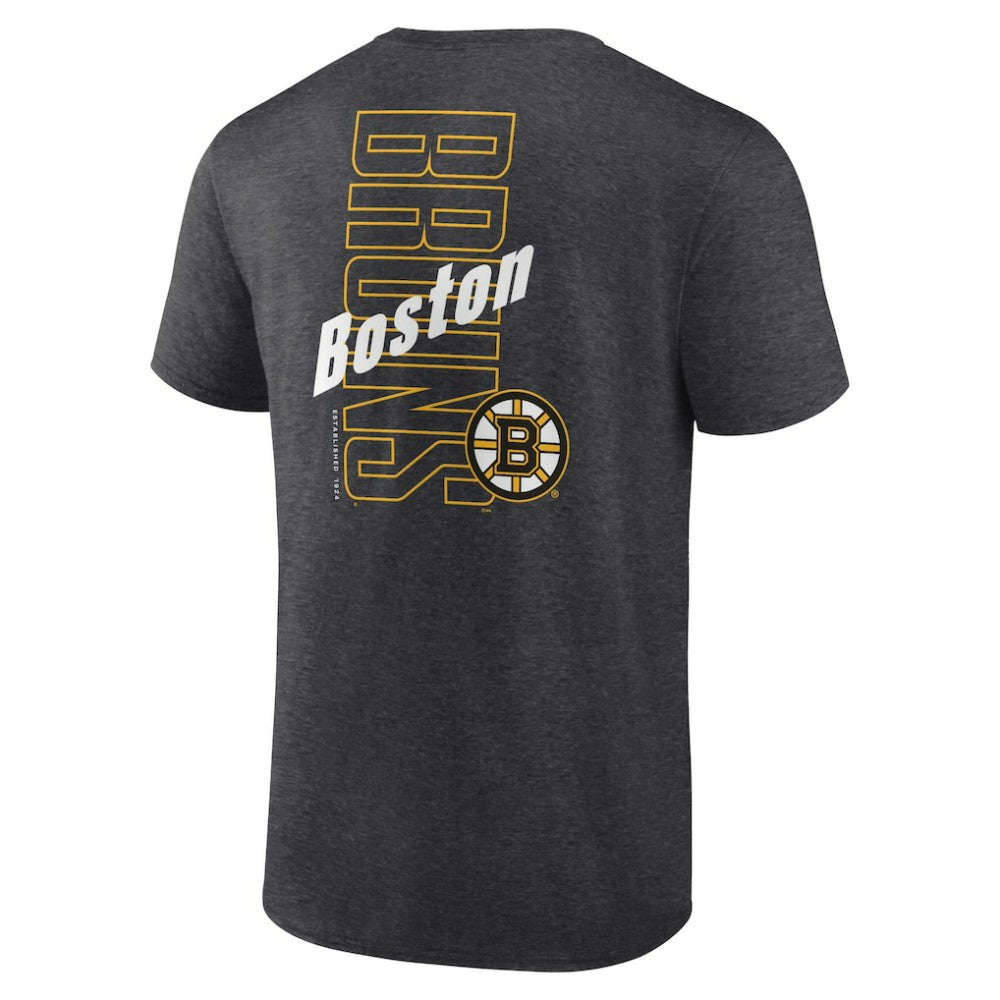 NHL Heather Charcoal Boston Bruins Fanatics Backbone T-Shirt