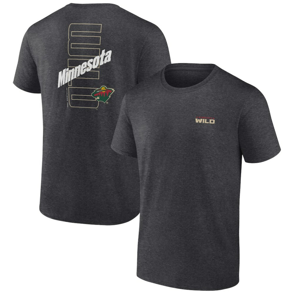 NHL Heather Charcoal Minnesota Wild Fanatics Backbone T-Shirt
