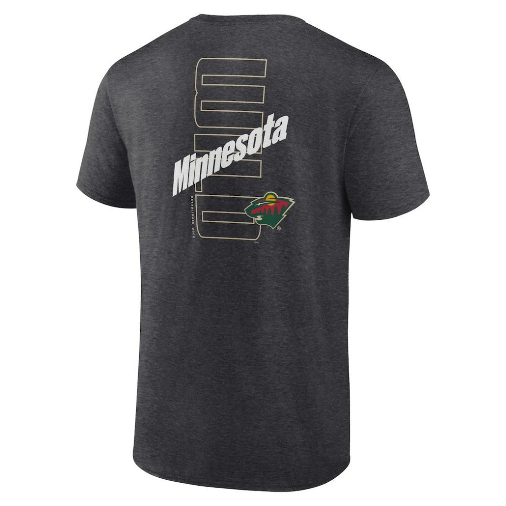 NHL Heather Charcoal Minnesota Wild Fanatics Backbone T-Shirt