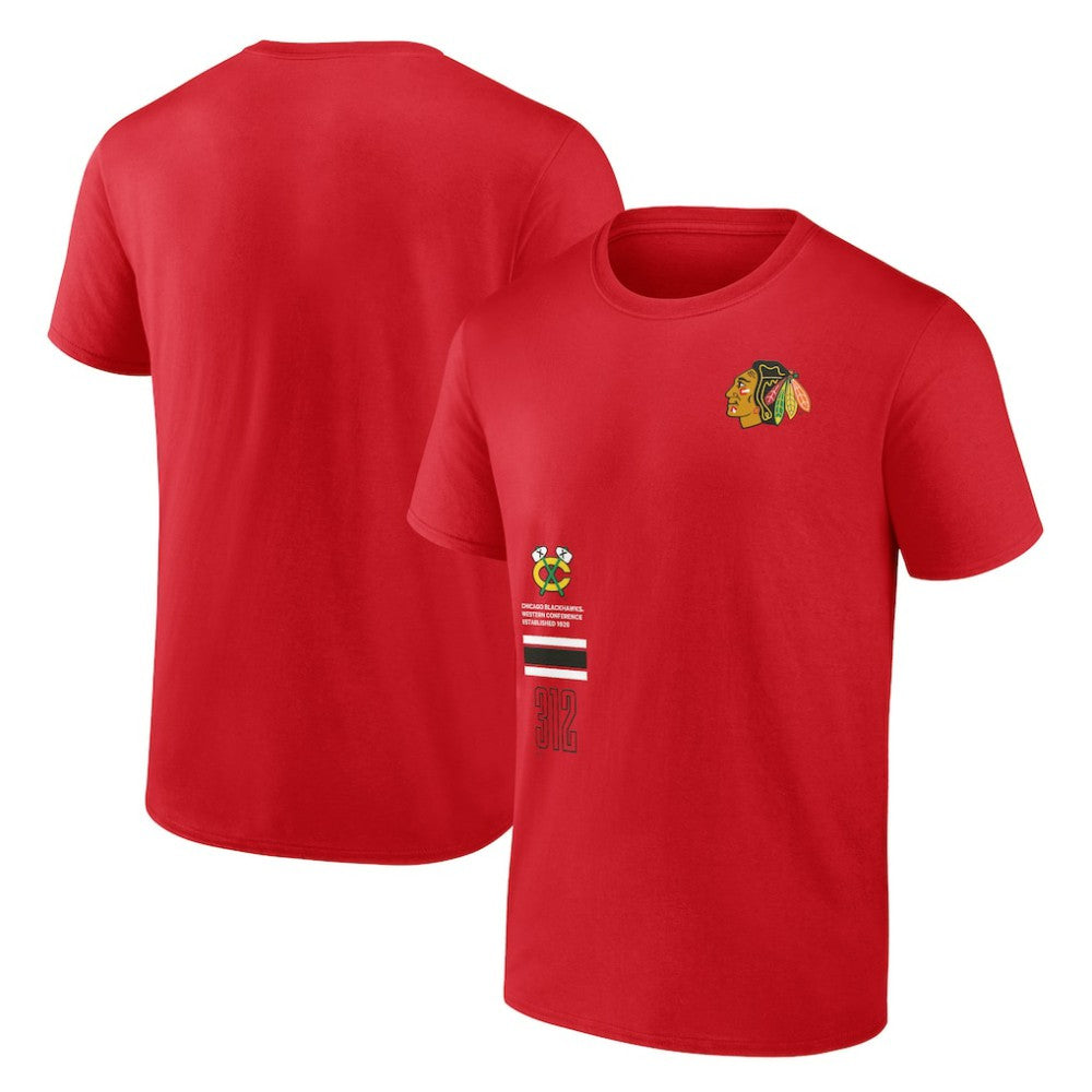 NHL Red Chicago Blackhawks Fanatics Represent T-Shirt