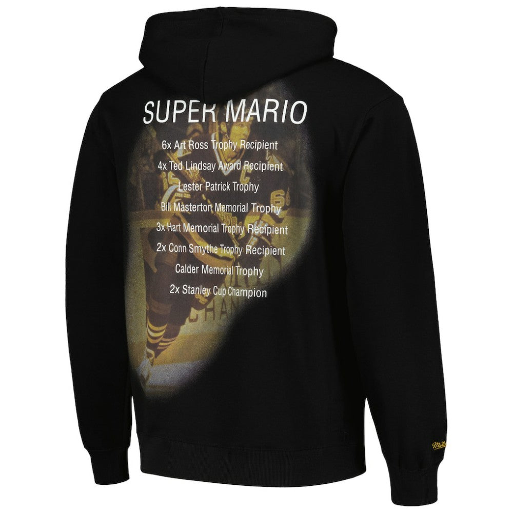 NHL Black Mario Lemieux Pittsburgh Penguins Mitchell & Ness Premium Name & Number Fleece Pullover Sweatshirt