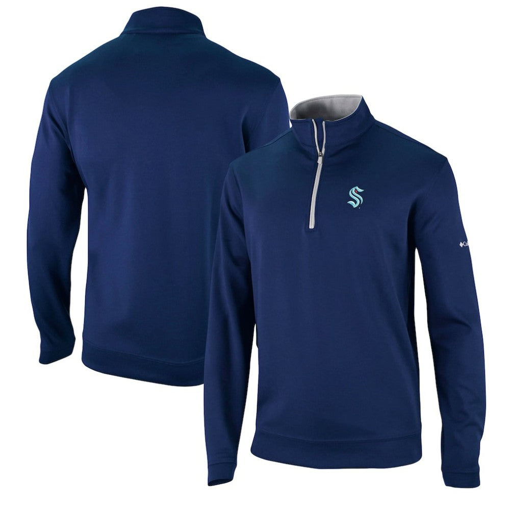 NHL Deep Sea Blue Seattle Kraken Columbia Wickham Hills Omni-Wick Quarter-Zip Jacket
