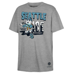 NHL Gray Seattle Kraken Mitchell & Ness Youth Ice Hockey T-Shirt
