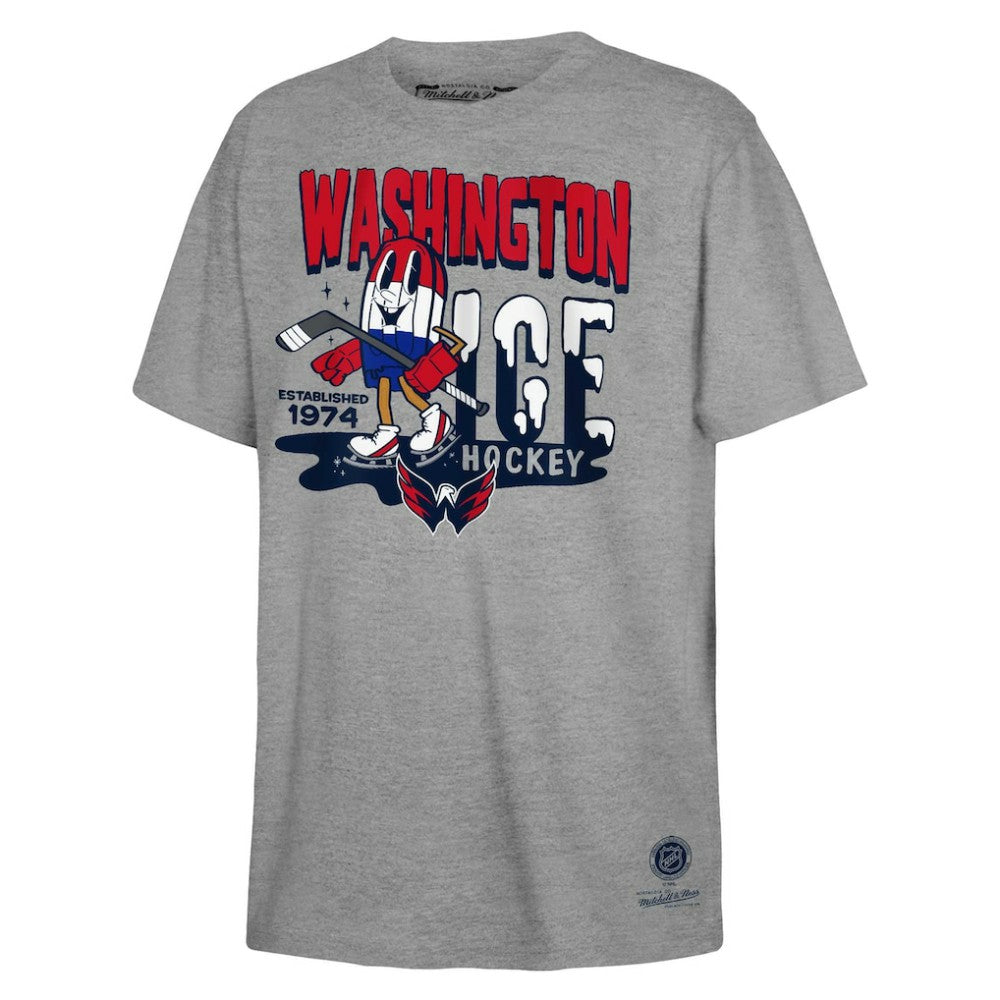 NHL Gray Washington Capitals Mitchell & Ness Youth Ice Hockey T-Shirt