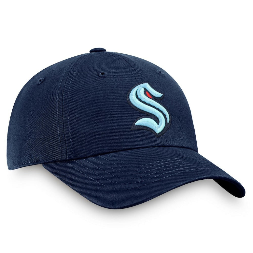 NHL Deep Sea Blue Seattle Kraken Fanatics Core Primary Logo Adjustable Hat