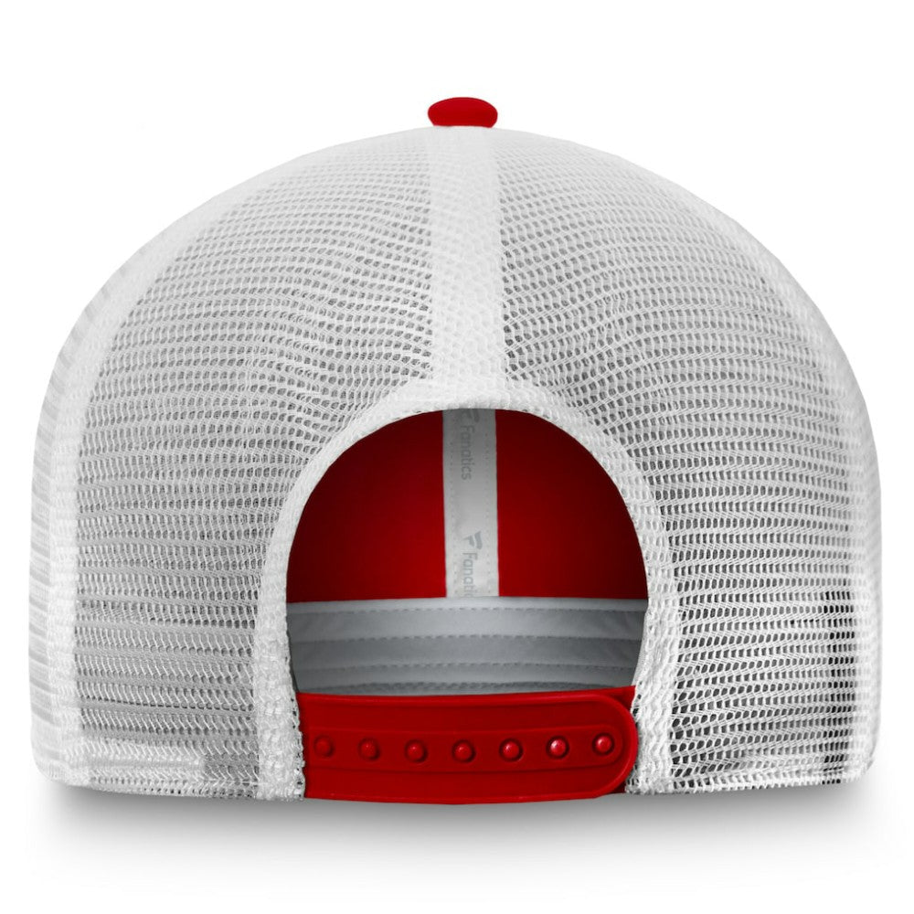 NHL Red/White New Jersey Devils Fanatics Core Primary Logo Trucker Adjustable Hat