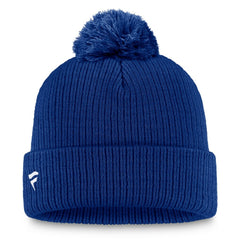 NHL Royal Edmonton Oilers Fanatics Primary Logo Cuffed Knit Hat with Pom