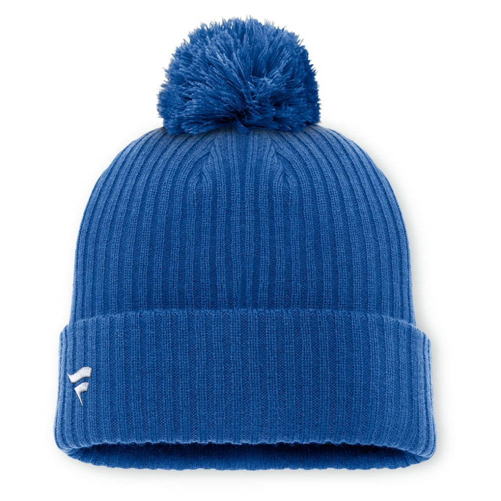 NHL Blue New York Rangers Fanatics Primary Logo Cuffed Knit Hat with Pom