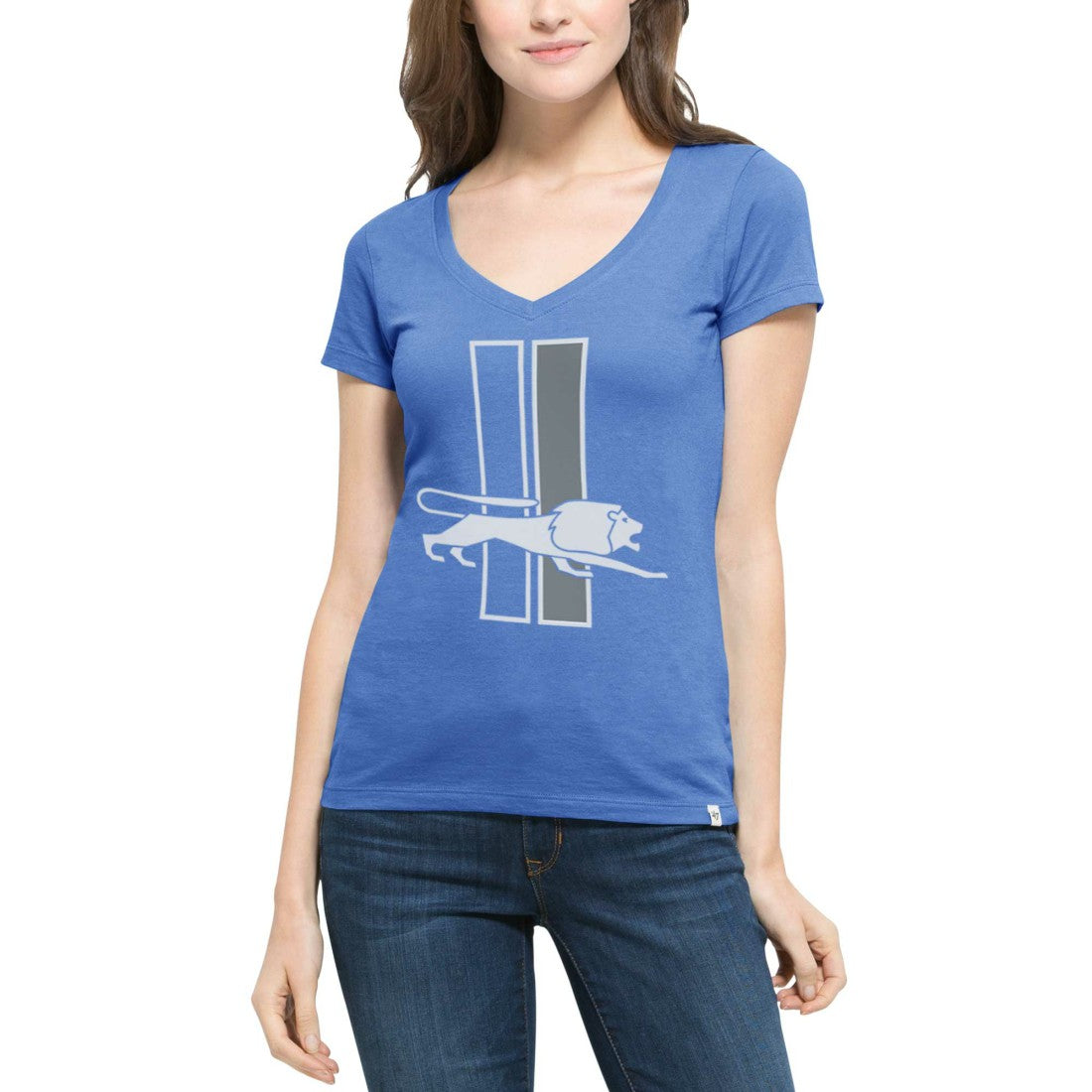 '47 Women's Crosstown Flanker V-Neck T-Shirt - Detroit Lions