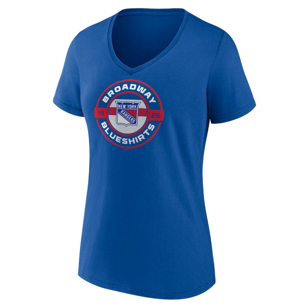 NHL Blue New York Rangers Fanatics Women's Local A V-Neck T-Shirt