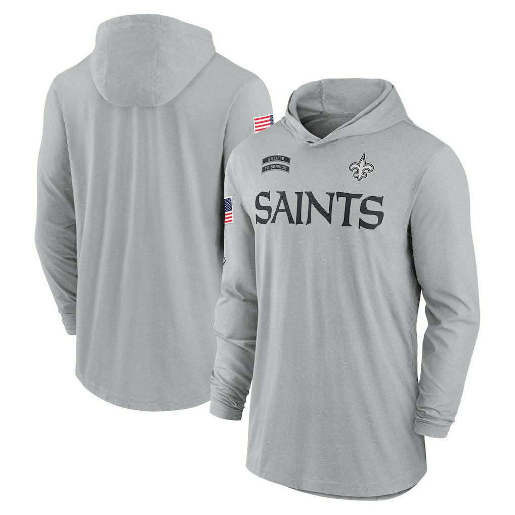 2024 Salute to Service Lightweight Dri-FIT Long Sleeve Hoodie T-Shirt - New Orleans Saints