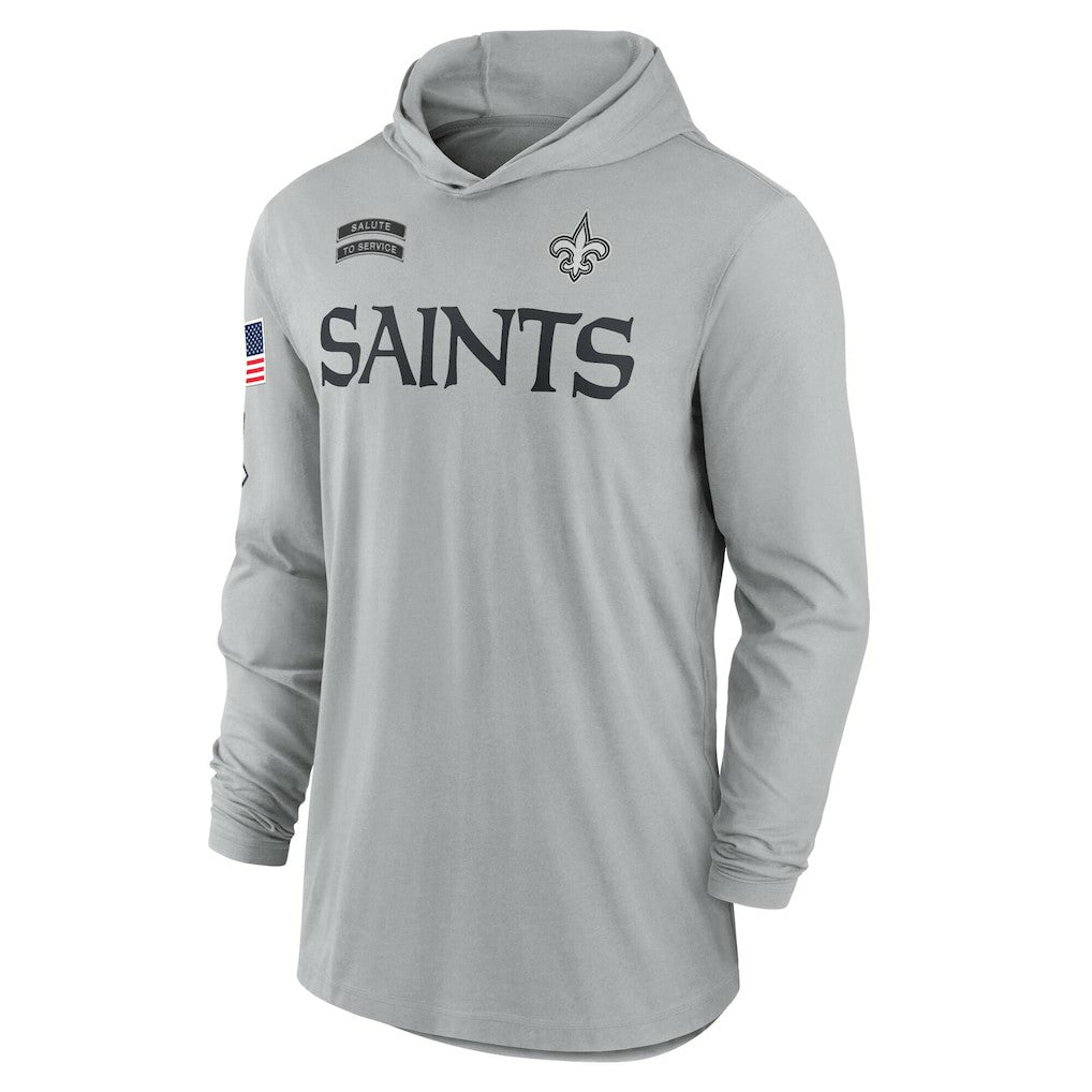 2024 Salute to Service Lightweight Dri-FIT Long Sleeve Hoodie T-Shirt - New Orleans Saints