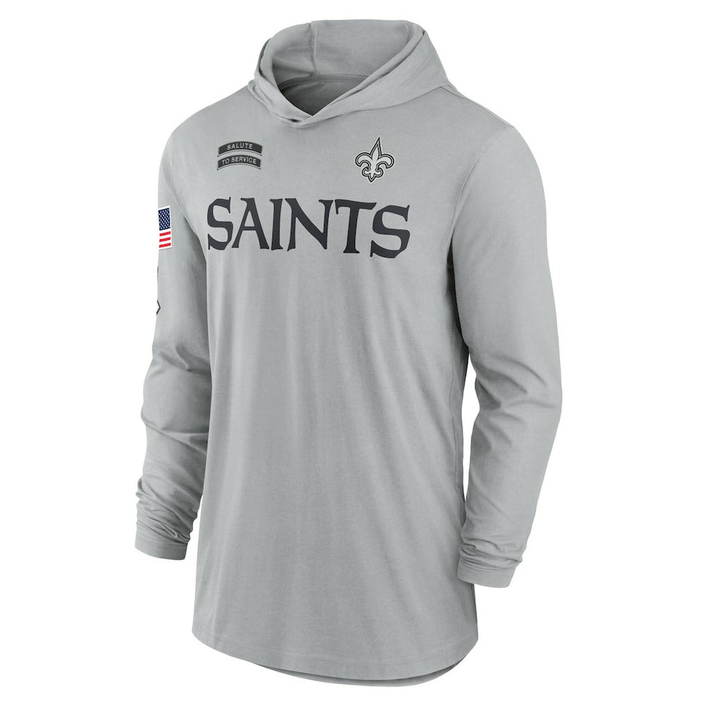 2024 Salute to Service Lightweight Dri-FIT Long Sleeve Hoodie T-Shirt - New Orleans Saints