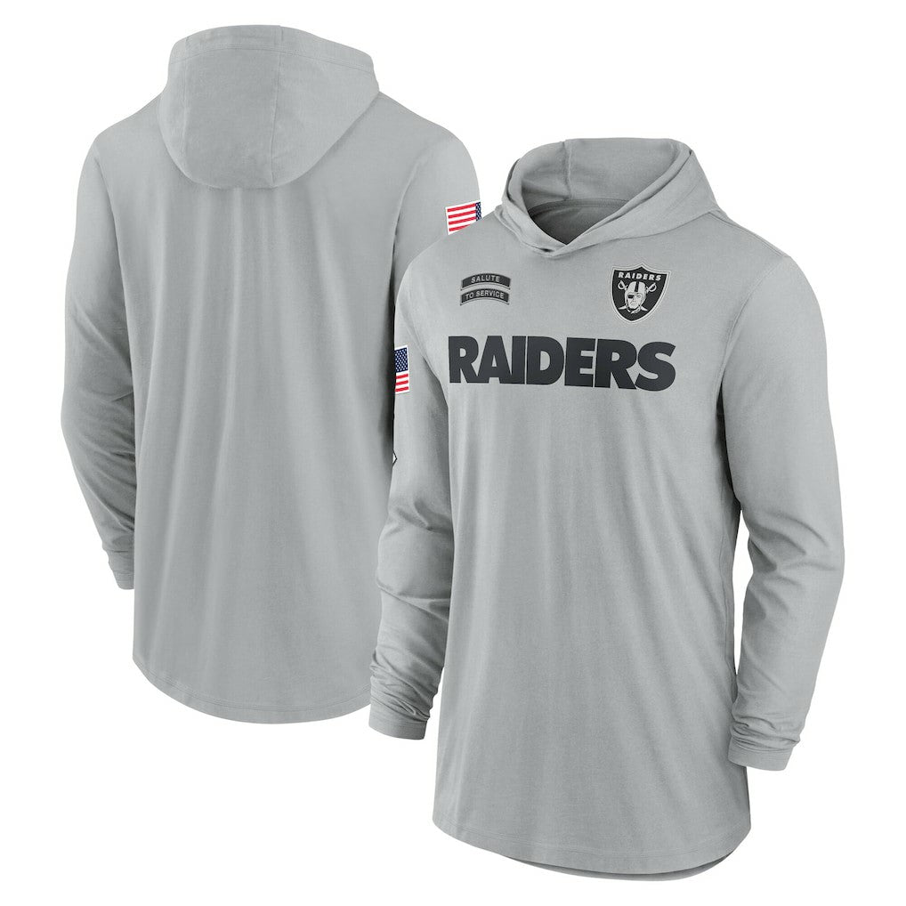 2024 Salute to Service Lightweight Dri-FIT Long Sleeve Hoodie T-Shirt - Las Vegas Raiders