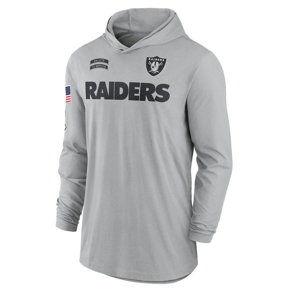 2024 Salute to Service Lightweight Dri-FIT Long Sleeve Hoodie T-Shirt - Las Vegas Raiders