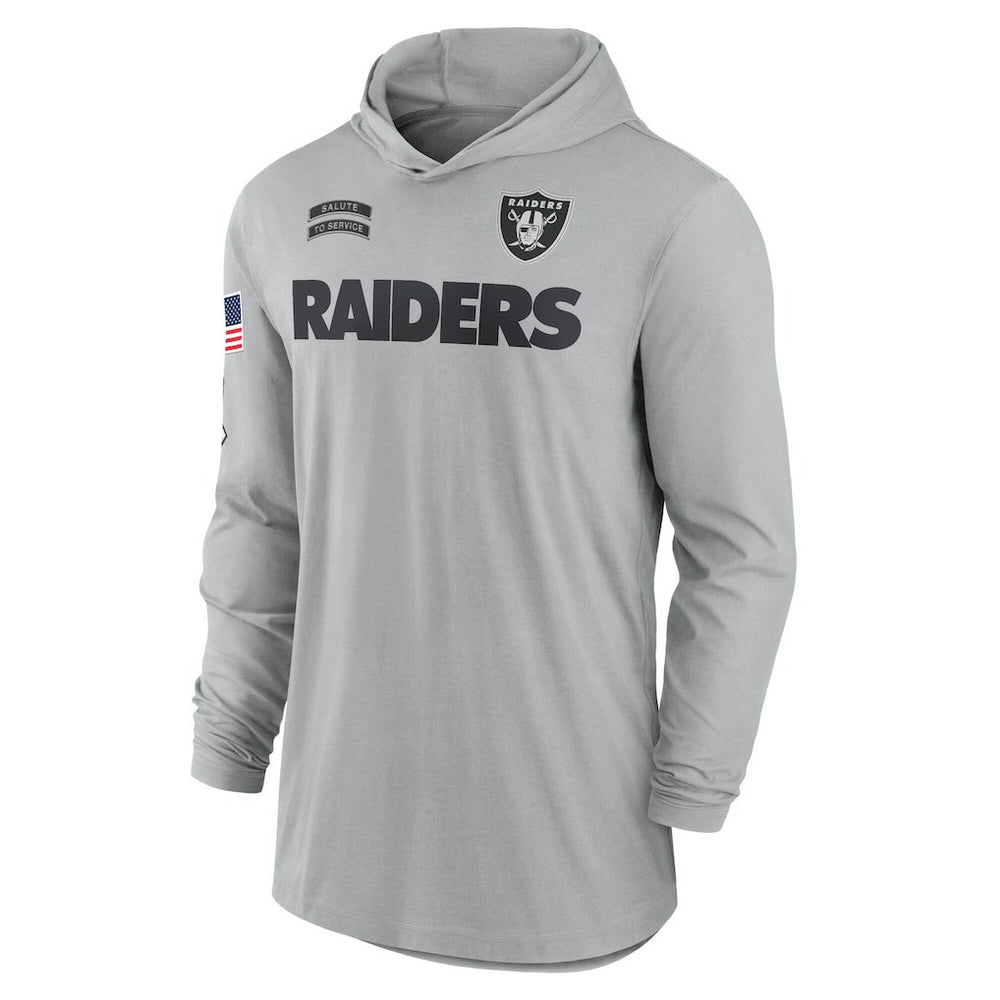 2024 Salute to Service Lightweight Dri-FIT Long Sleeve Hoodie T-Shirt - Las Vegas Raiders