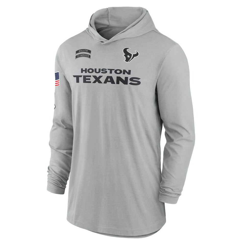 2024 Salute to Service Lightweight Dri-FIT Long Sleeve Hoodie T-Shirt - Houston Texans