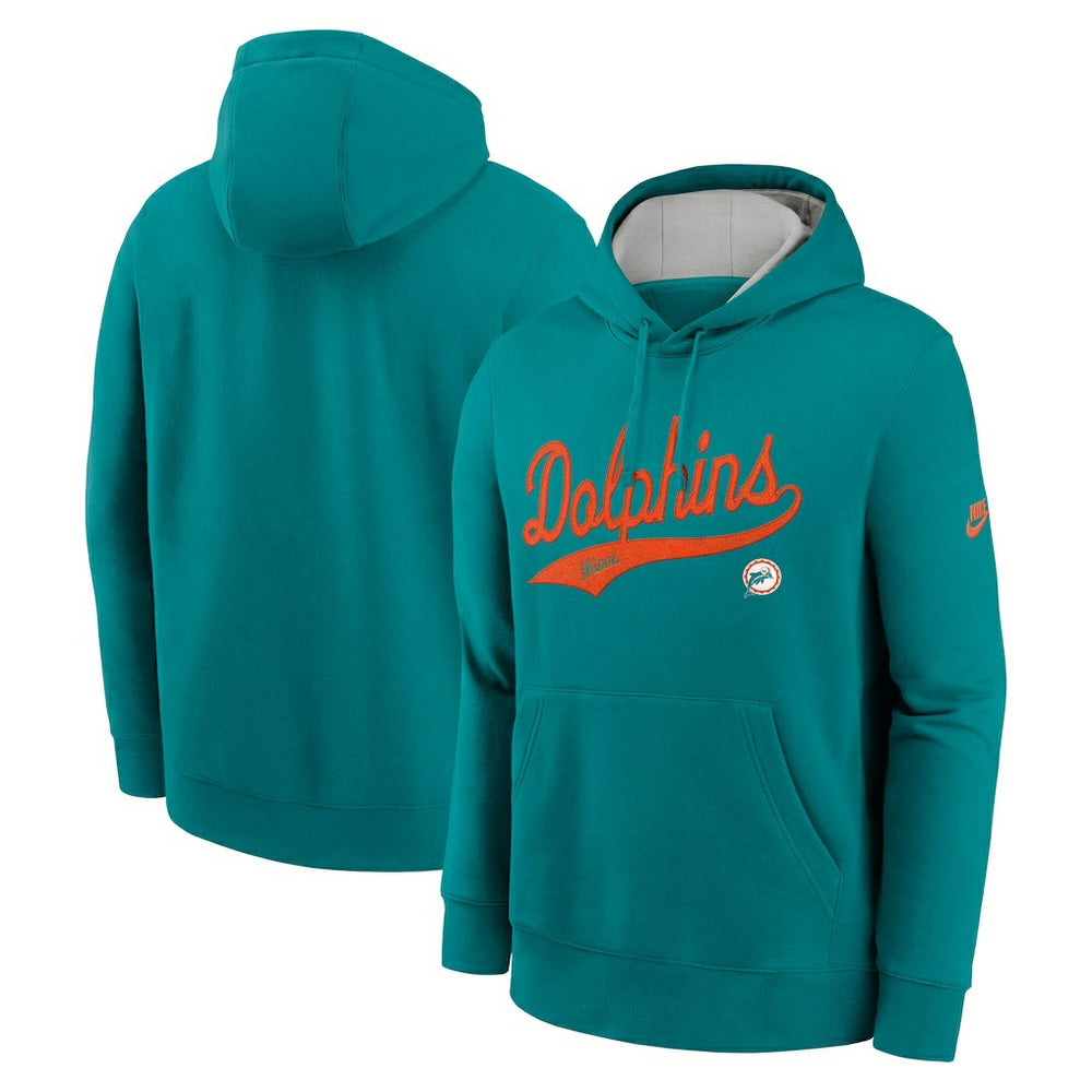 Rewind Club Logo Pullover Hoodie - Miami Dolphins