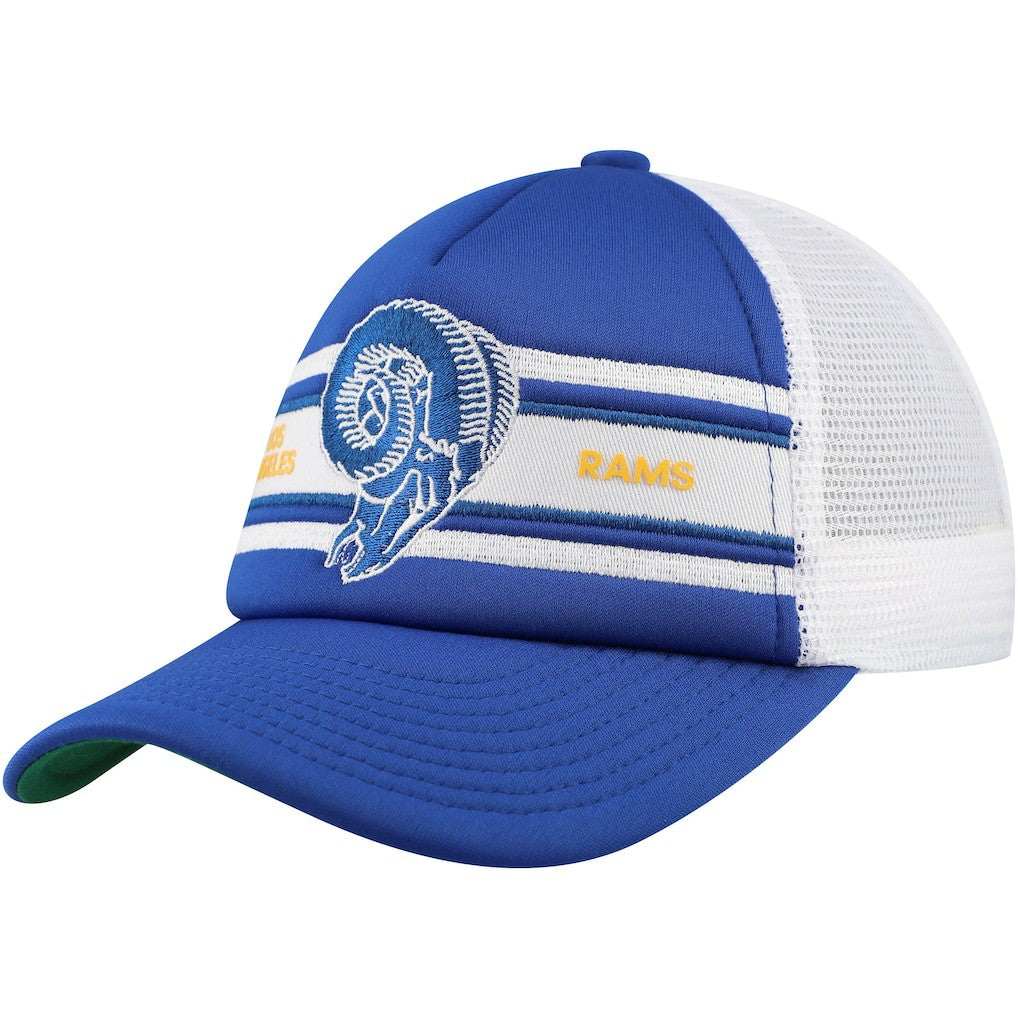 Youth Stripe Trucker Adjustable Hat - Los Angeles Rams