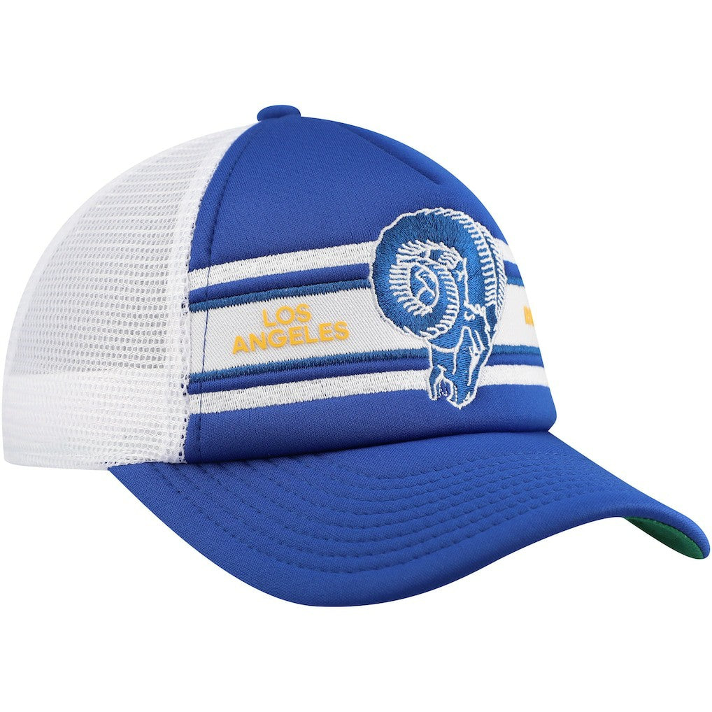 Youth Stripe Trucker Adjustable Hat - Los Angeles Rams