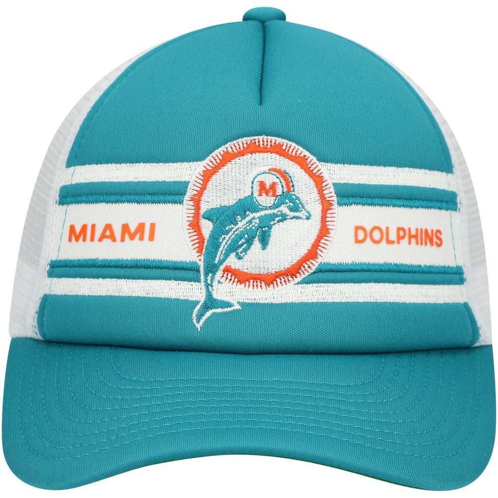 Youth Stripe Trucker Adjustable Hat - Miami Dolphins
