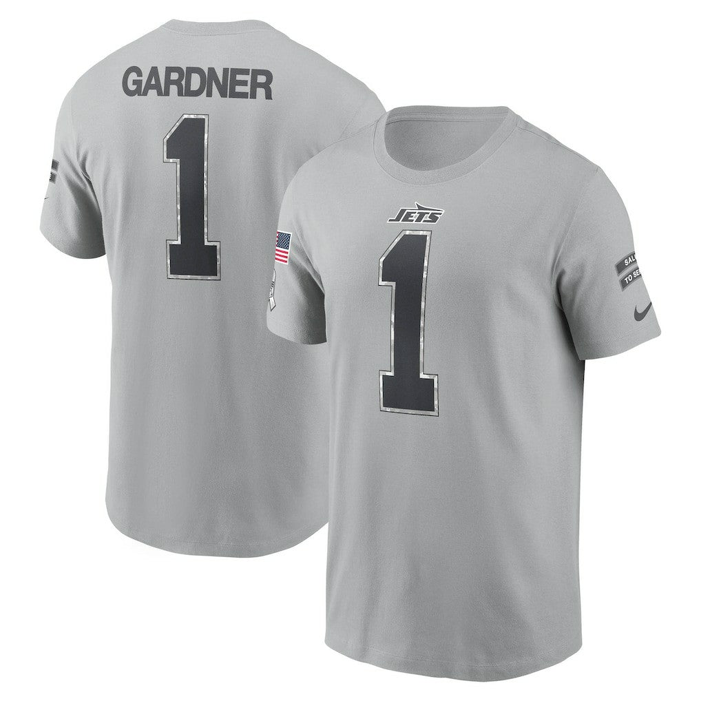 Ahmad Sauce Gardner  2024 Salute To Service Name & Number T-Shirt - New York Jets