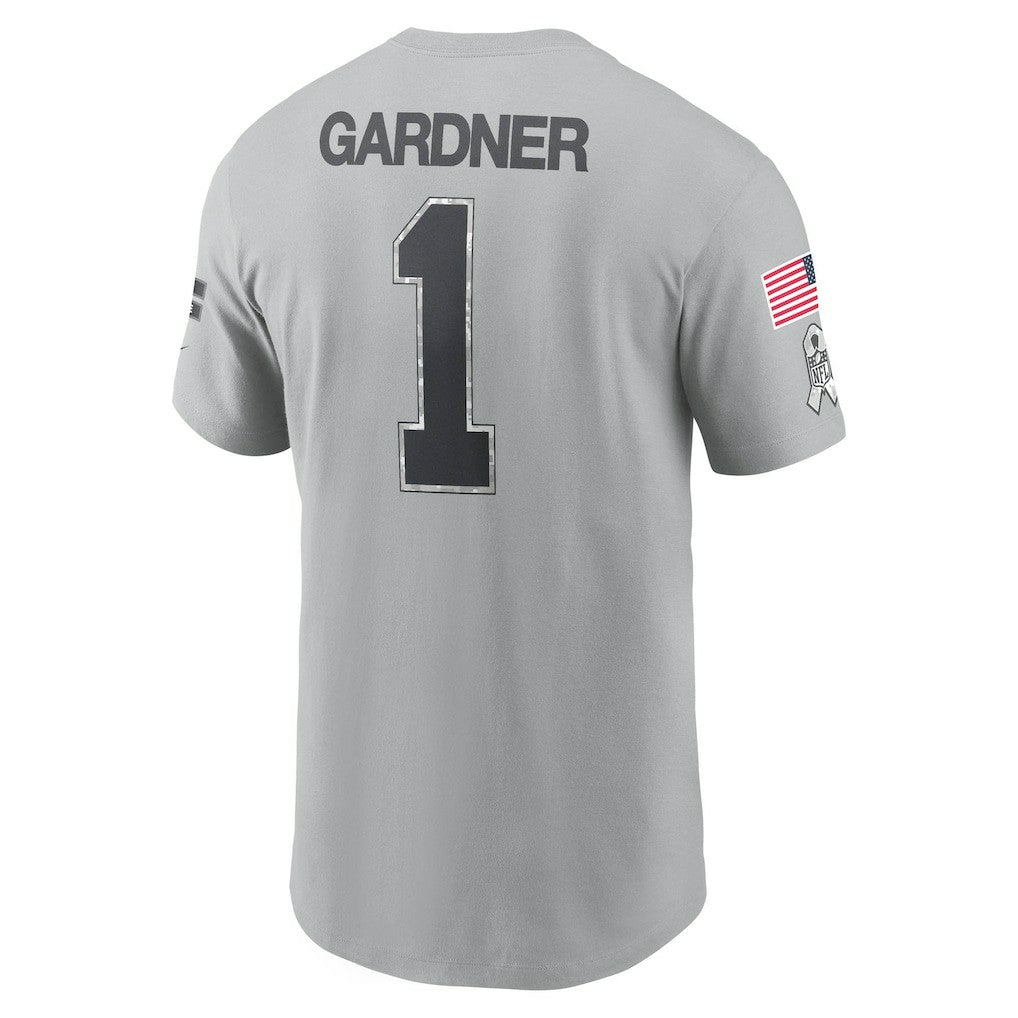 Ahmad Sauce Gardner  2024 Salute To Service Name & Number T-Shirt - New York Jets