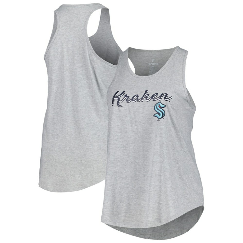 NHL Heather Gray Seattle Kraken Fanatics Women's Plus Size Racerback Tank Top