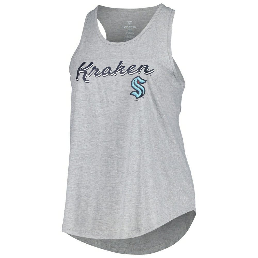 NHL Heather Gray Seattle Kraken Fanatics Women's Plus Size Racerback Tank Top
