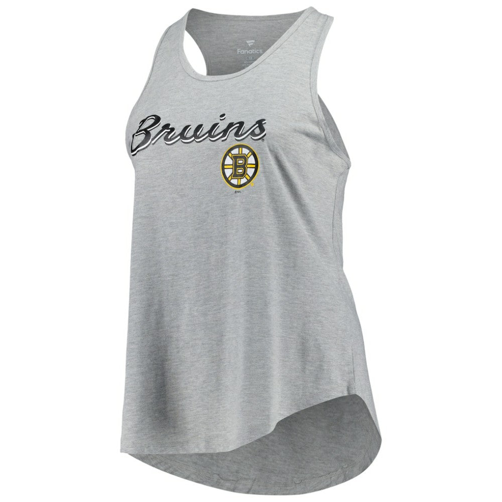 NHL Heather Gray Boston Bruins Fanatics Women's Plus Size Racerback Tank Top