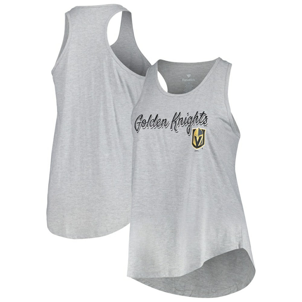NHL Heather Gray Vegas Golden Knights Fanatics Women's Plus Size Racerback Tank Top