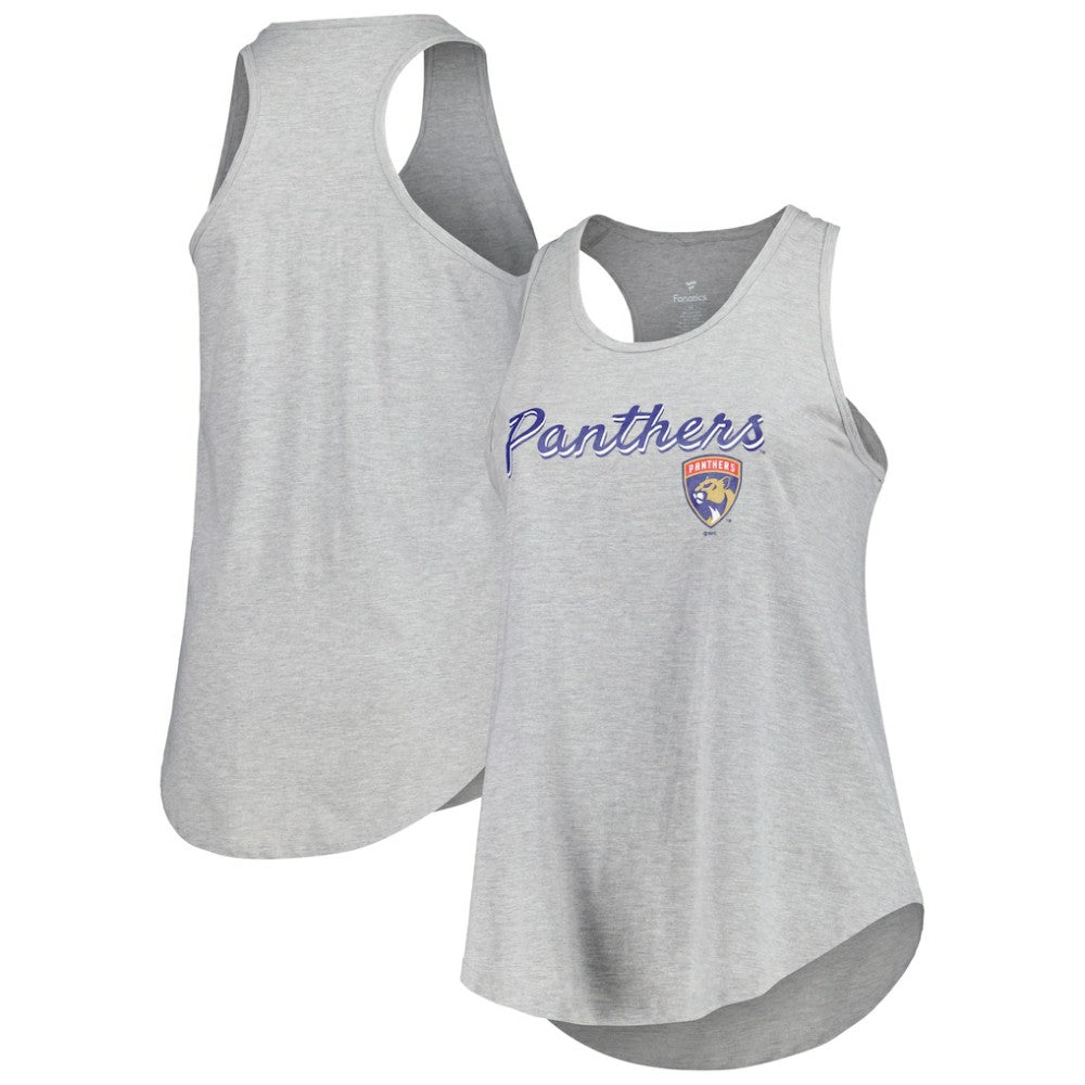 NHL Heather Gray Florida Panthers Fanatics Women's Plus Size Racerback Tank Top