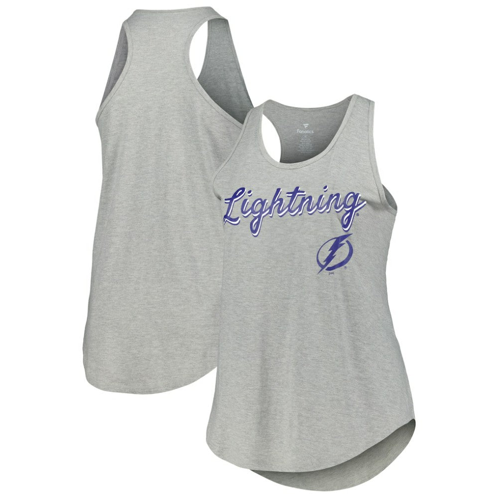 NHL Heather Gray Tampa Bay Lightning Fanatics Women's Plus Size Racerback Tank Top
