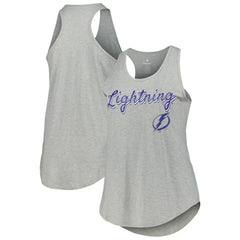 NHL Heather Gray Tampa Bay Lightning Fanatics Women's Plus Size Racerback Tank Top