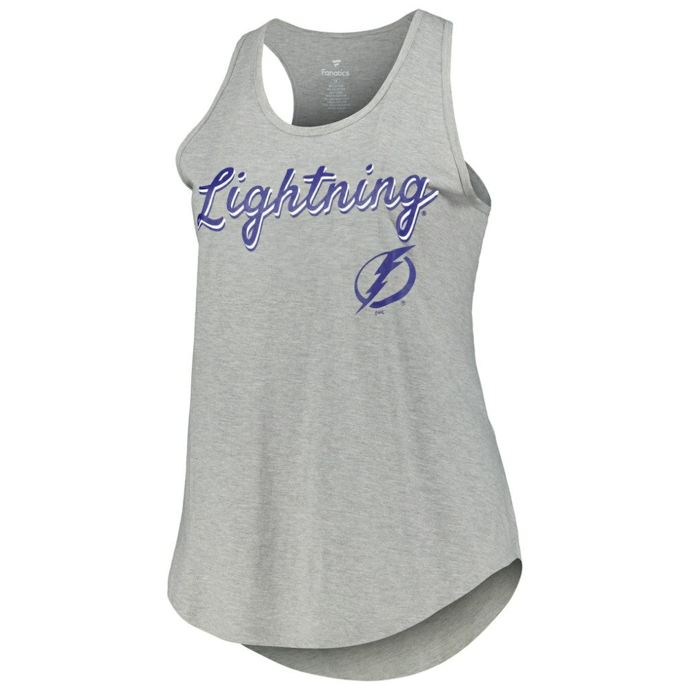 NHL Heather Gray Tampa Bay Lightning Fanatics Women's Plus Size Racerback Tank Top