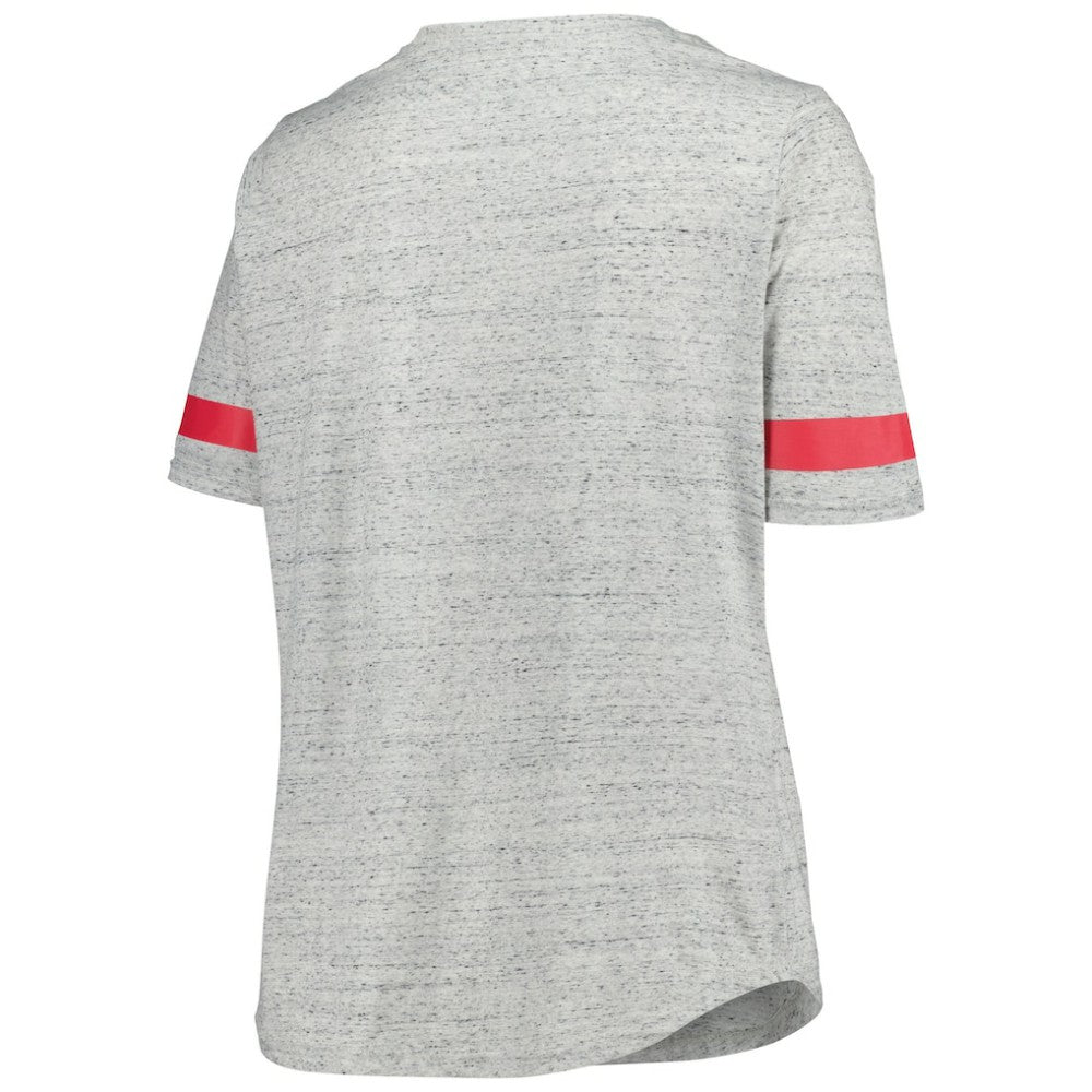 NHL Heather Gray New Jersey Devils Fanatics Women's Plus Size Lace-Up T-Shirt