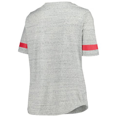 NHL Heather Gray New Jersey Devils Fanatics Women's Plus Size Lace-Up T-Shirt